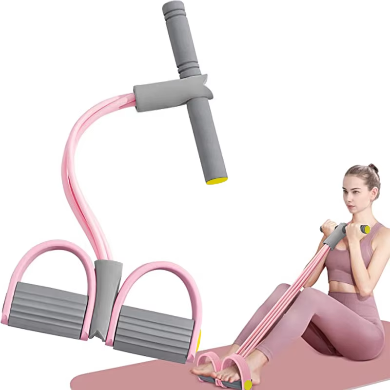 Yoga Fitness Stretching Strap - Peralatan Fitness Tali Tarik Elastis 4-Tube