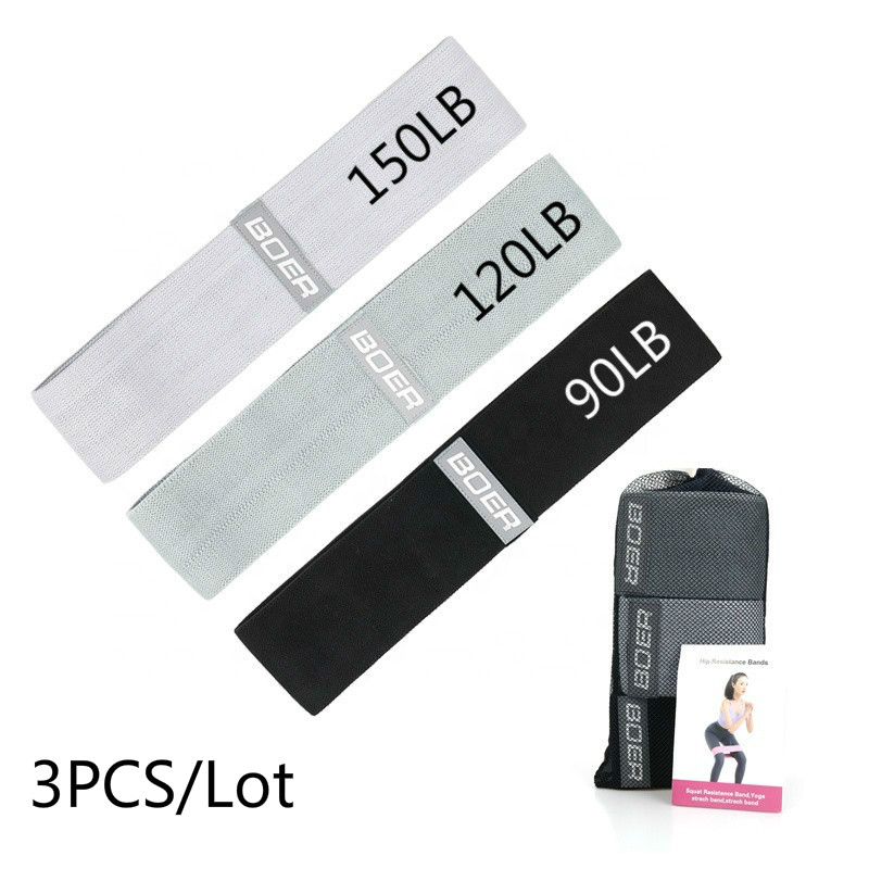 Yoga Fitness Stretching Strap - 3PCS Wanita Pria Kain Resistance Band