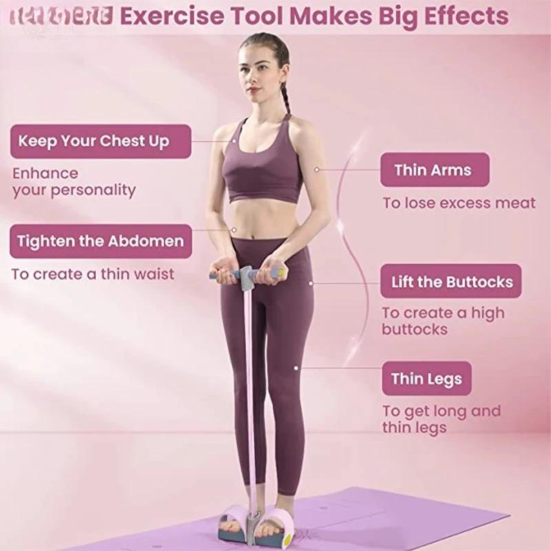 Yoga Fitness Stretching Strap - Peralatan Fitness Tali Tarik Elastis 4-Tube