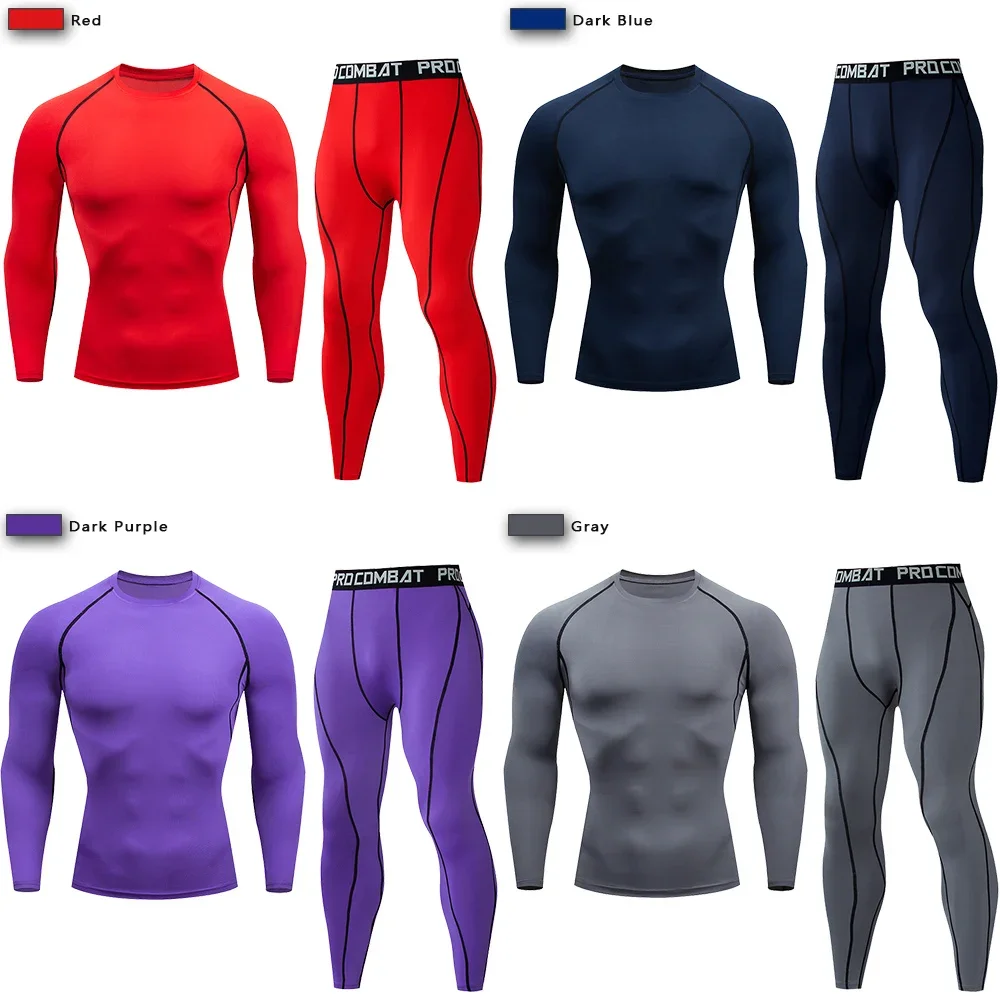 Yoga Fitness Kit - 2pcs Setelan Olahraga Kompresi Pria Elastis