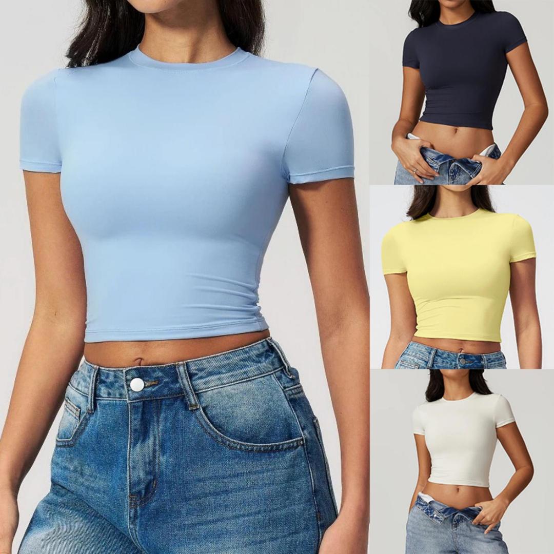 Yoga Fitness Exercises - Kaos Olahraga Wanita Ketat Cepat Kering