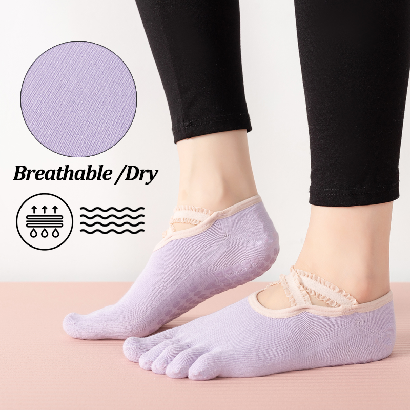 Kaus Kaki Pilates Anti Selip W - Yoga Fitness Dance ulasan dan harga