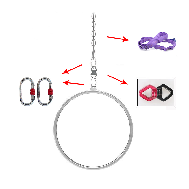 50cm Aerial Hoop Mini Lyra Kit - Yoga Fitness Kit ulasan dan harga