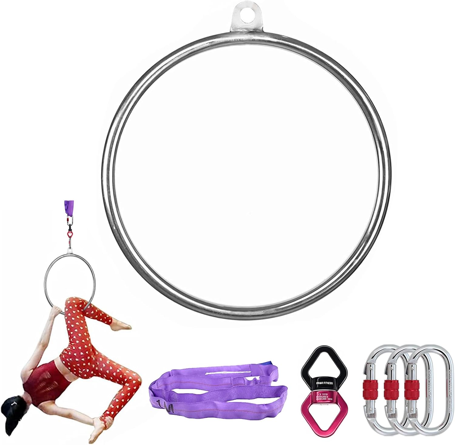 50cm Aerial Hoop Mini Lyra Kit - Yoga Fitness Kit ulasan dan harga