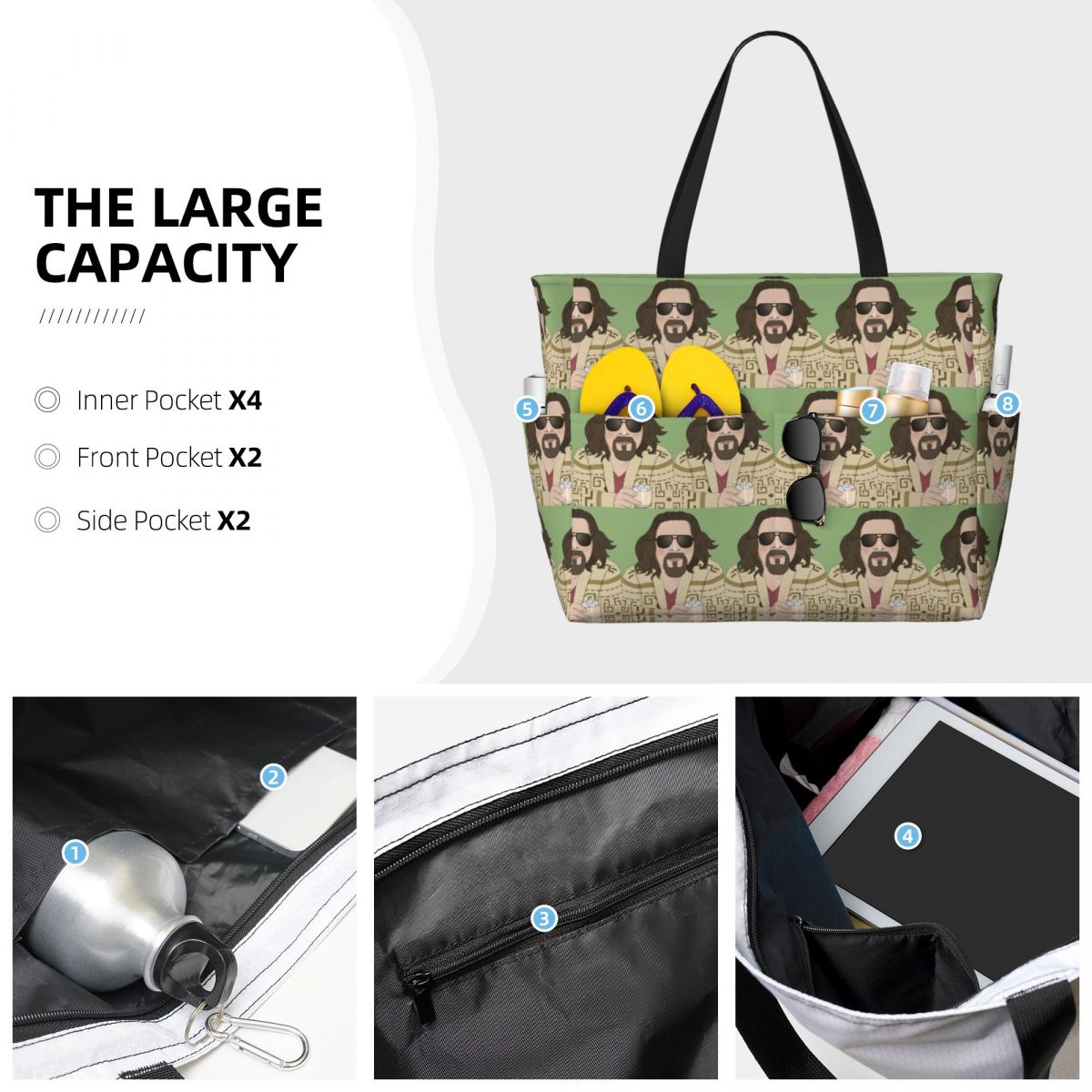 The Dude- Tas Tote Pantai The  - Yoga Fitness Dude ulasan dan harga