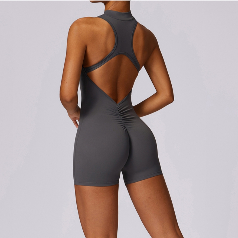 Jumpsuit Latihan Ritsleting Mu - Yoga Overall Fitness ulasan dan harga