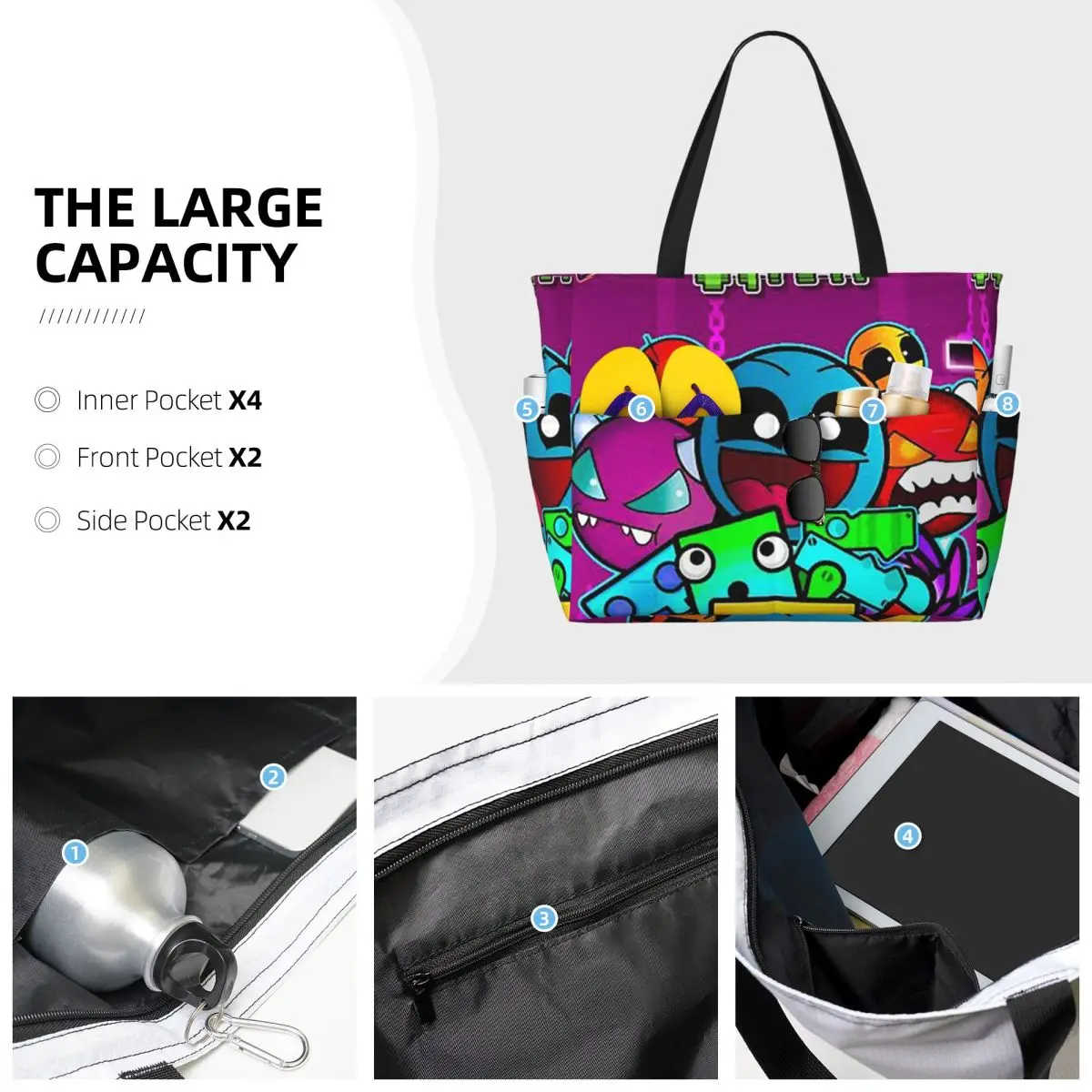 Tas Tote Pantai Geometry Dash  - Yoga Fitness Videos Free ulasan dan harga