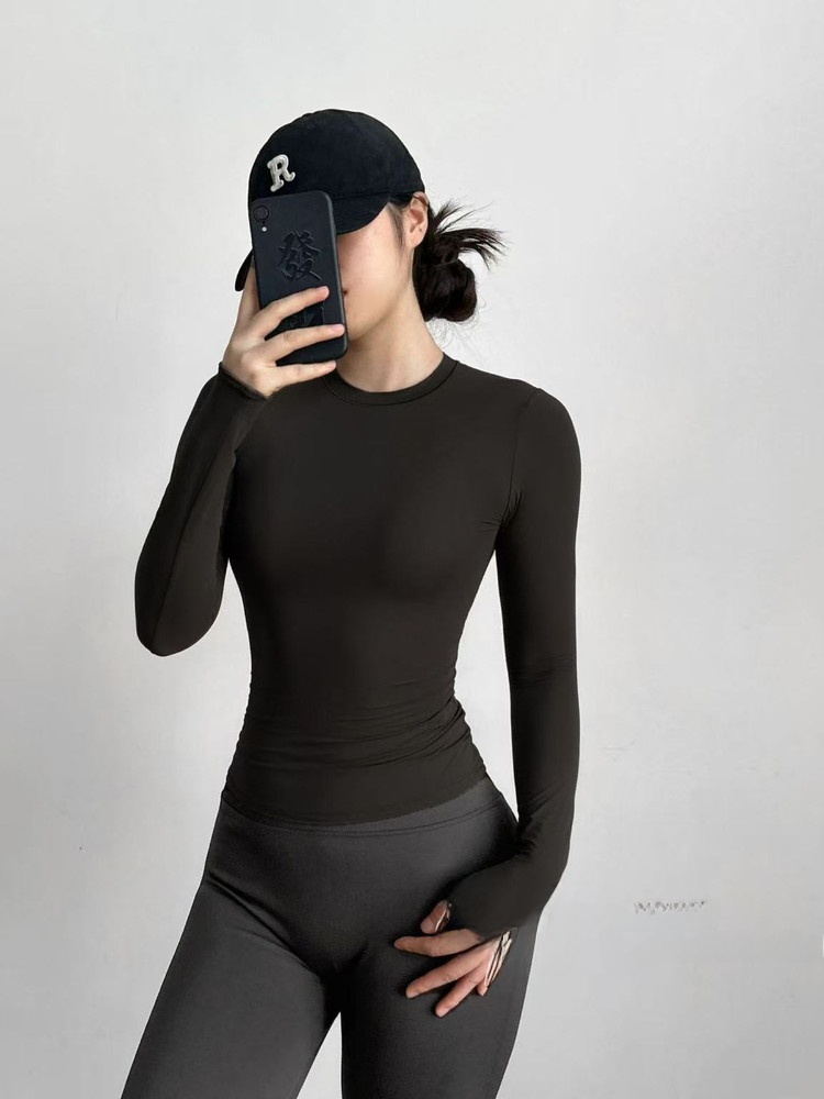 Kaos Yoga Lengan Panjang Slim  - Yoga Fitness Wear ulasan dan harga