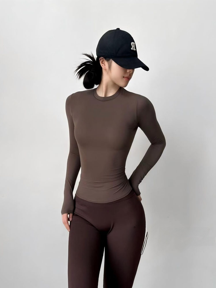 Kaos Yoga Lengan Panjang Slim  - Yoga Fitness Wear ulasan dan harga