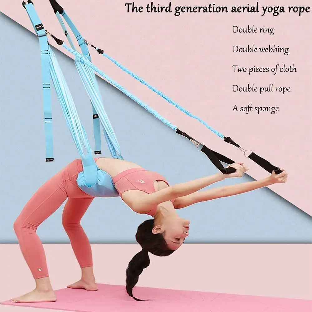 Tali Yoga Udara Dapat Disesuai - Yoga Fitness Stretching Strap ulasan dan harga